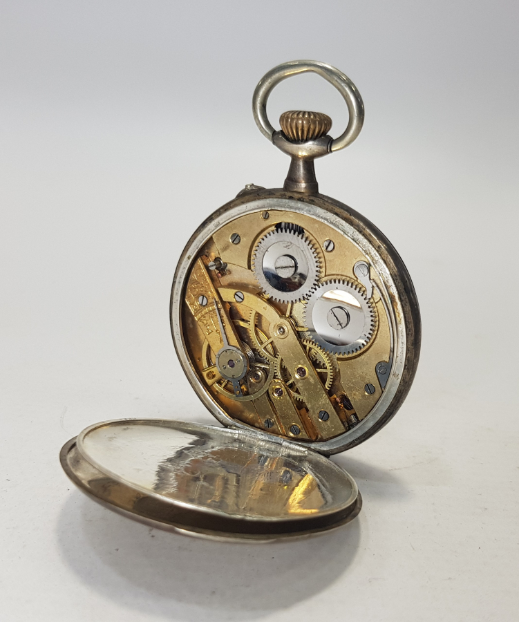 REMONTOIR CYLINDRE GÜMÜŞ KASA CEP SAATİ