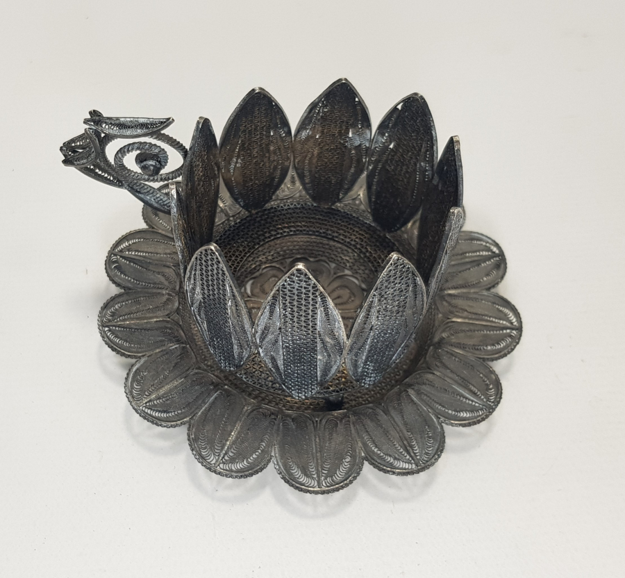 TELKARİ GÜMÜŞ FİNCAN ZARFI VE ALTLIĞI 