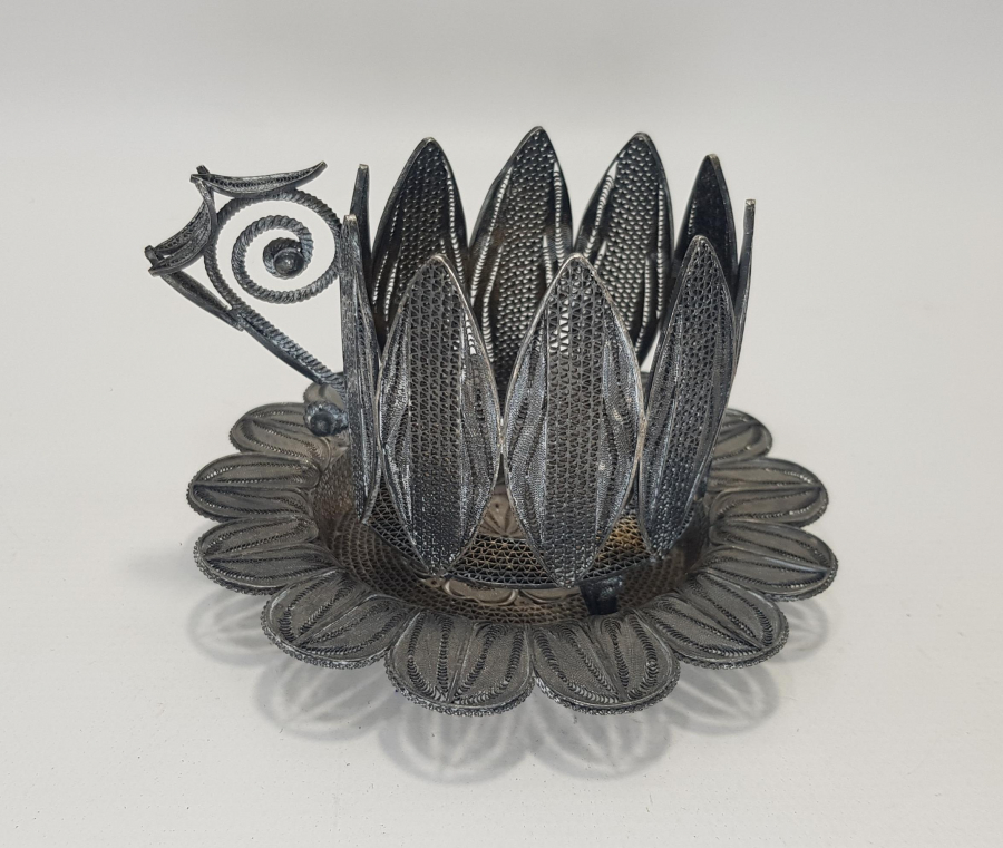 TELKARİ GÜMÜŞ FİNCAN ZARFI VE ALTLIĞI 