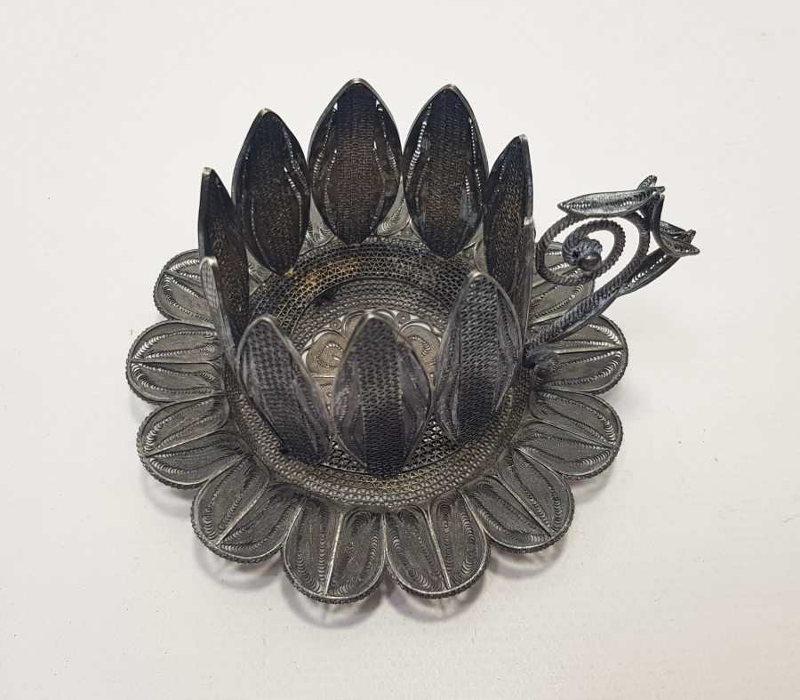 TELKARİ GÜMÜŞ FİNCAN ZARFI VE ALTLIĞI 