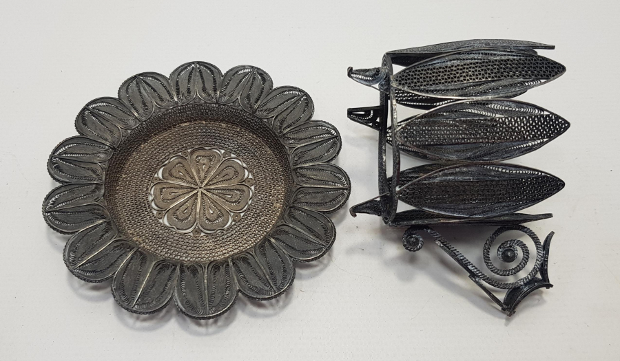 TELKARİ GÜMÜŞ FİNCAN ZARFI VE ALTLIĞI 