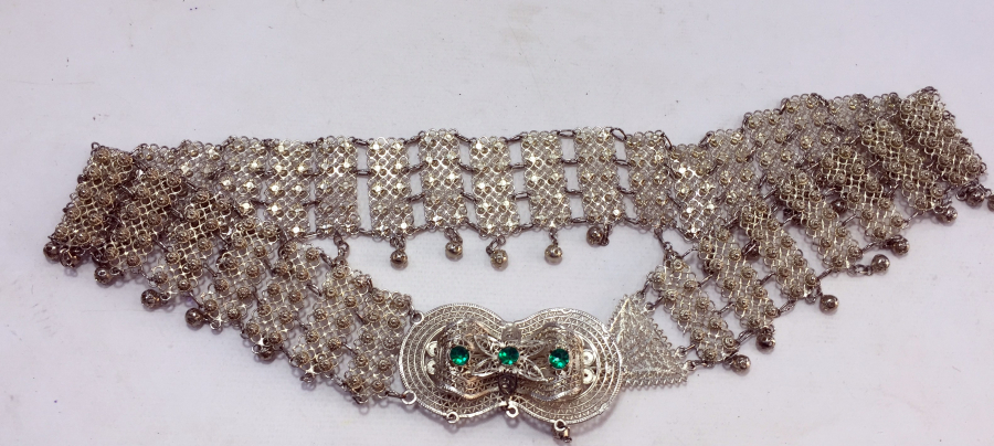 GÜVERSE İŞÇİLİKLİ GÜMÜŞ KAPLAMA GELİN KEMERİ