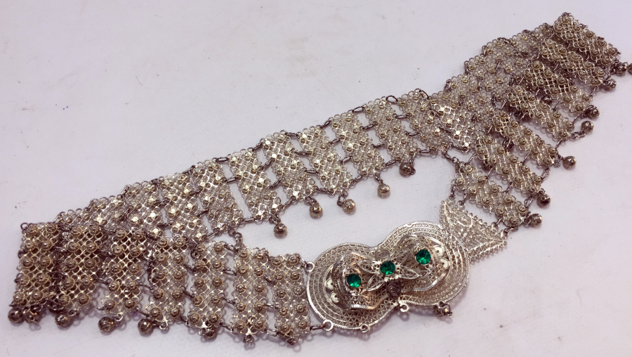 GÜVERSE İŞÇİLİKLİ GÜMÜŞ KAPLAMA GELİN KEMERİ