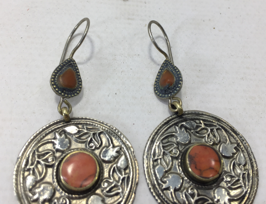 MERCAN TAŞLI TÜRKMEN İŞİ KÜPE