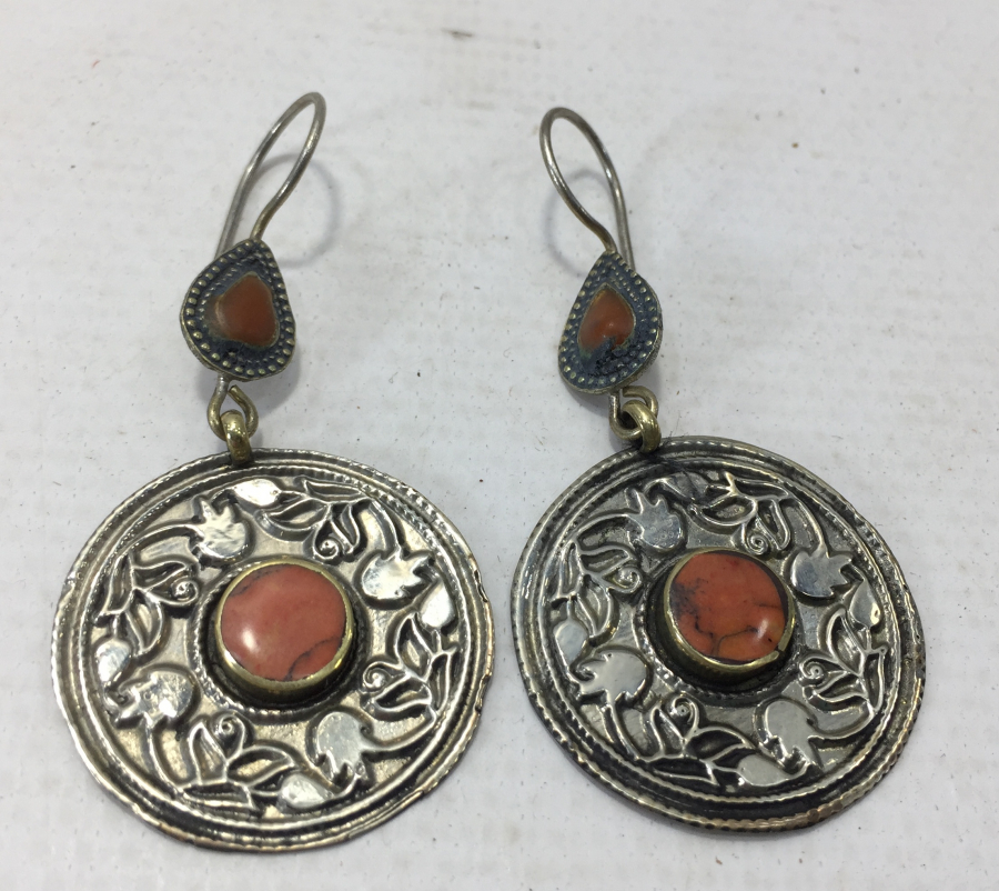 MERCAN TAŞLI TÜRKMEN İŞİ KÜPE