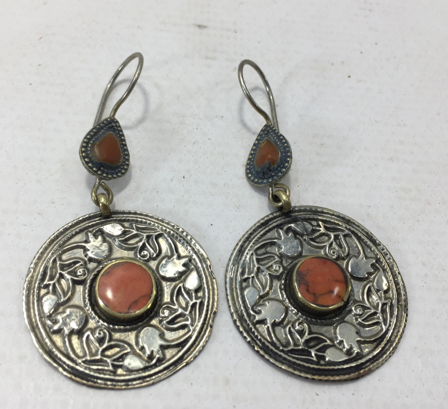 MERCAN TAŞLI TÜRKMEN İŞİ KÜPE