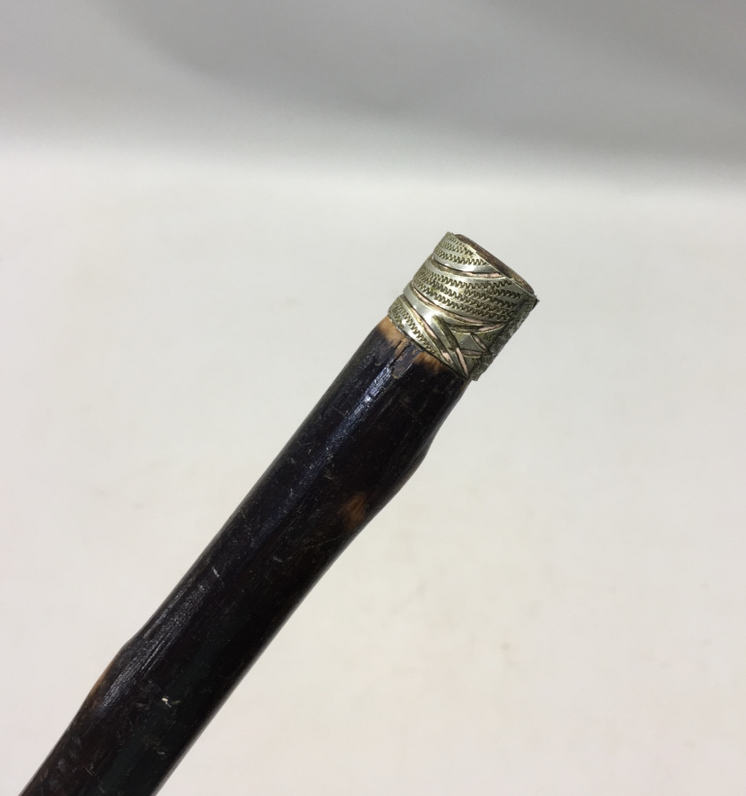 OSMANLI DÖNEMİ KALEM İŞÇİLİKLİ GÜMÜŞ SAPLI BEYEFENDİ BASTON