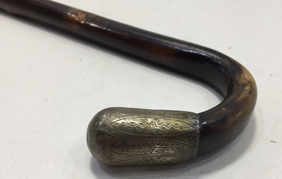 OSMANLI DÖNEMİ KALEM İŞÇİLİKLİ GÜMÜŞ SAPLI BEYEFENDİ BASTON