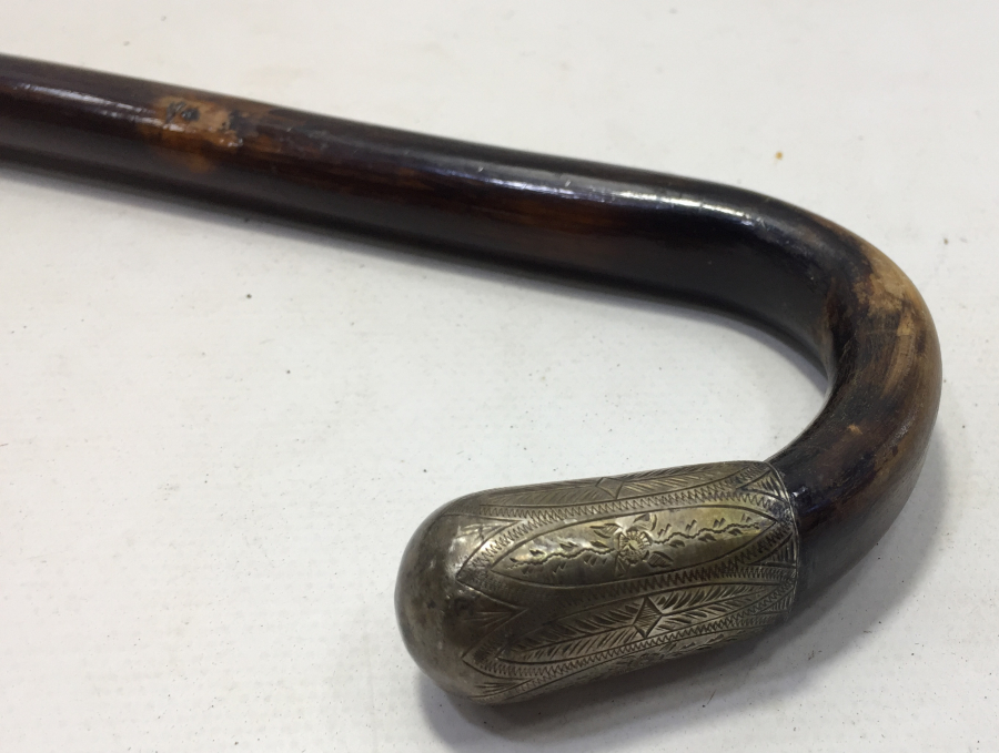 OSMANLI DÖNEMİ KALEM İŞÇİLİKLİ GÜMÜŞ SAPLI BEYEFENDİ BASTON