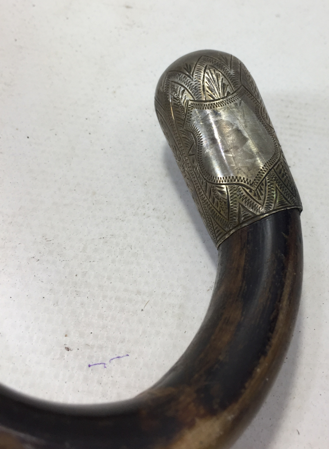 OSMANLI DÖNEMİ KALEM İŞÇİLİKLİ GÜMÜŞ SAPLI BEYEFENDİ BASTON