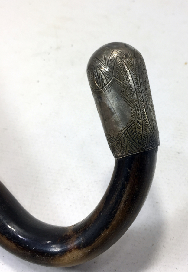 OSMANLI DÖNEMİ KALEM İŞÇİLİKLİ GÜMÜŞ SAPLI BEYEFENDİ BASTON