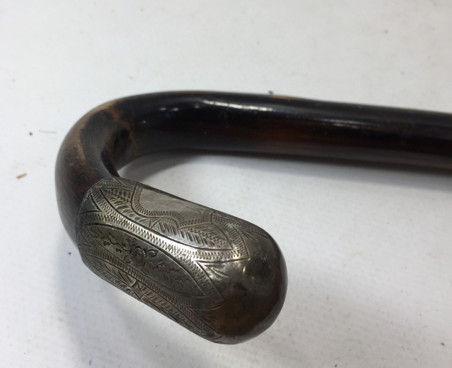 OSMANLI DÖNEMİ KALEM İŞÇİLİKLİ GÜMÜŞ SAPLI BEYEFENDİ BASTON