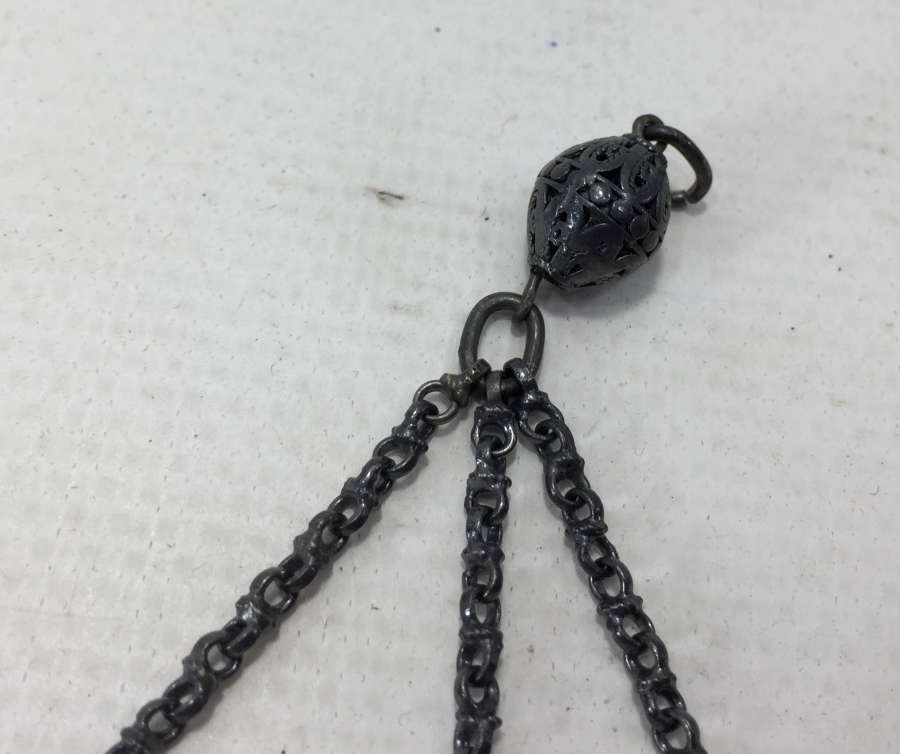 OSMANLI DÖNEMİ TELKARİ İŞÇİLİKLİ GÜMÜŞ TESBİH PÜSKÜLÜ