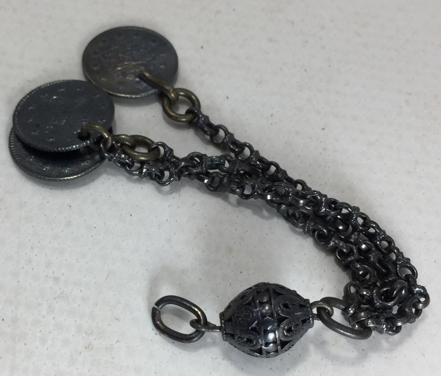 OSMANLI DÖNEMİ TELKARİ İŞÇİLİKLİ GÜMÜŞ TESBİH PÜSKÜLÜ