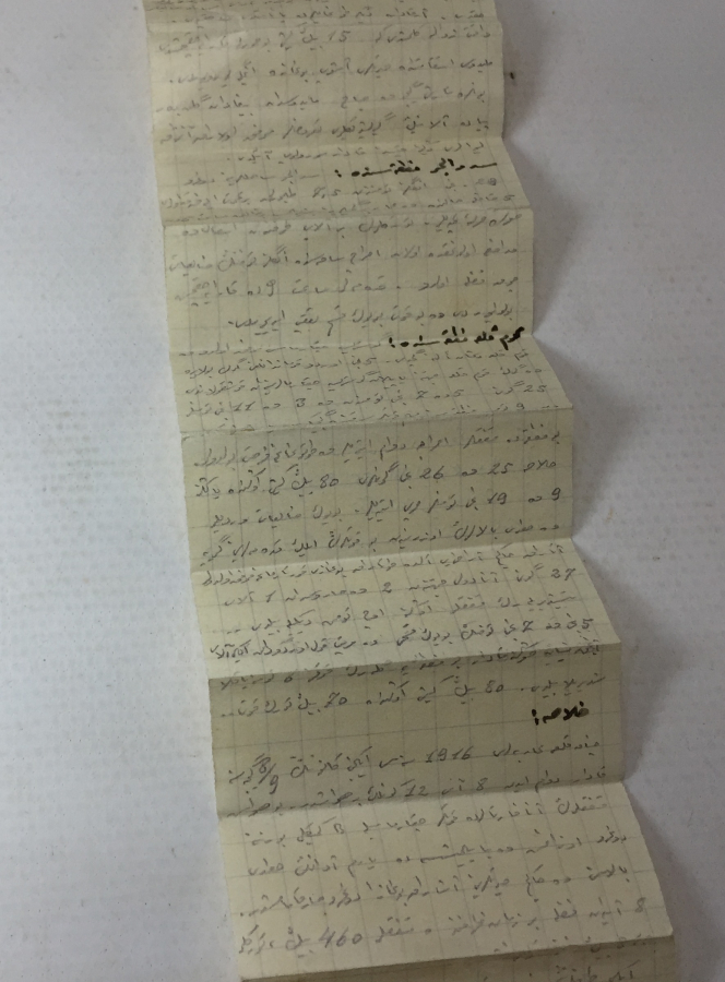 1. DÜNYA SAVAŞINDA ÇANAKKALE CEPHESİNİ ANLATAN OSMANLICA HAMAYIL ŞEKLİNDE NOT