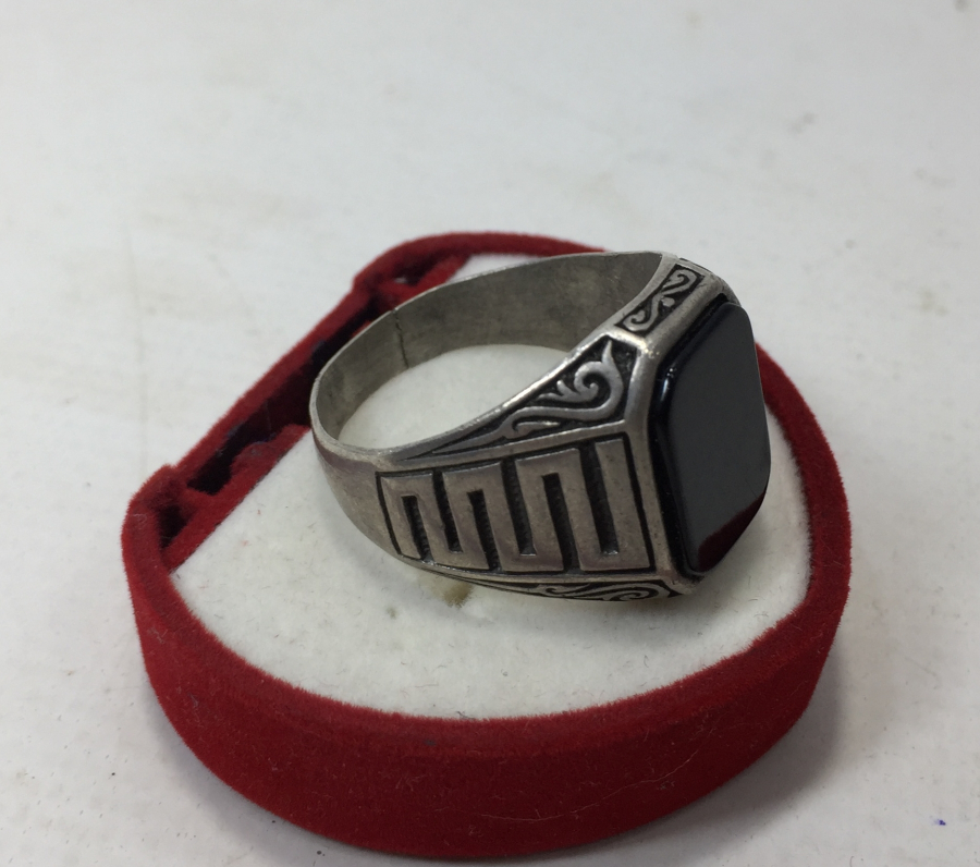 AKİK TAŞLI GÜMÜŞ ERKEK YÜZÜĞÜ