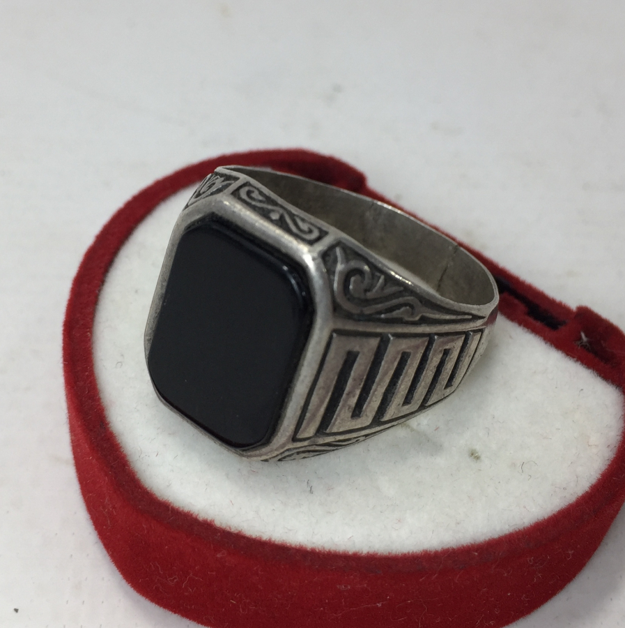 AKİK TAŞLI GÜMÜŞ ERKEK YÜZÜĞÜ