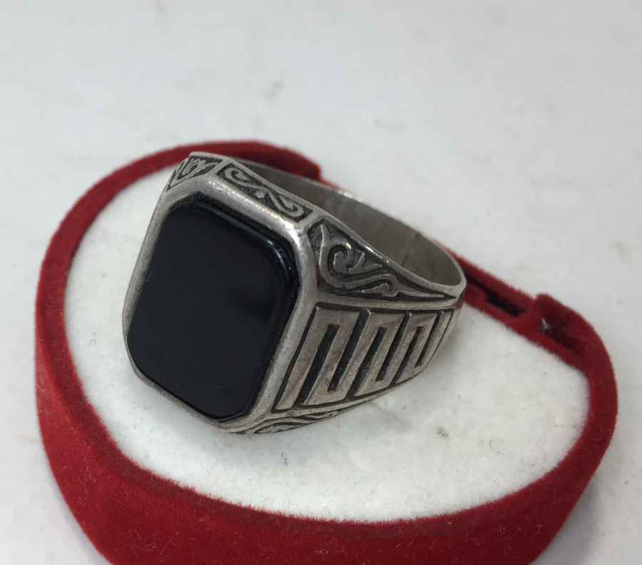 AKİK TAŞLI GÜMÜŞ ERKEK YÜZÜĞÜ