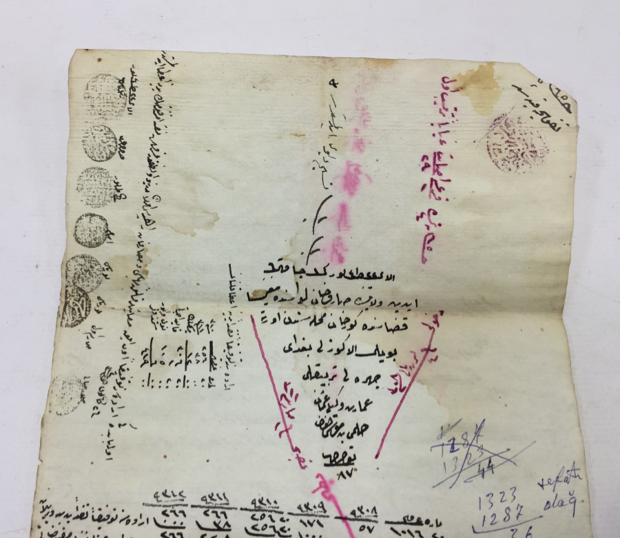 OSMANLI DÖNEMİ ENVER PAŞA PENÇE MÜHÜRLÜ TERHİS BELGESİ