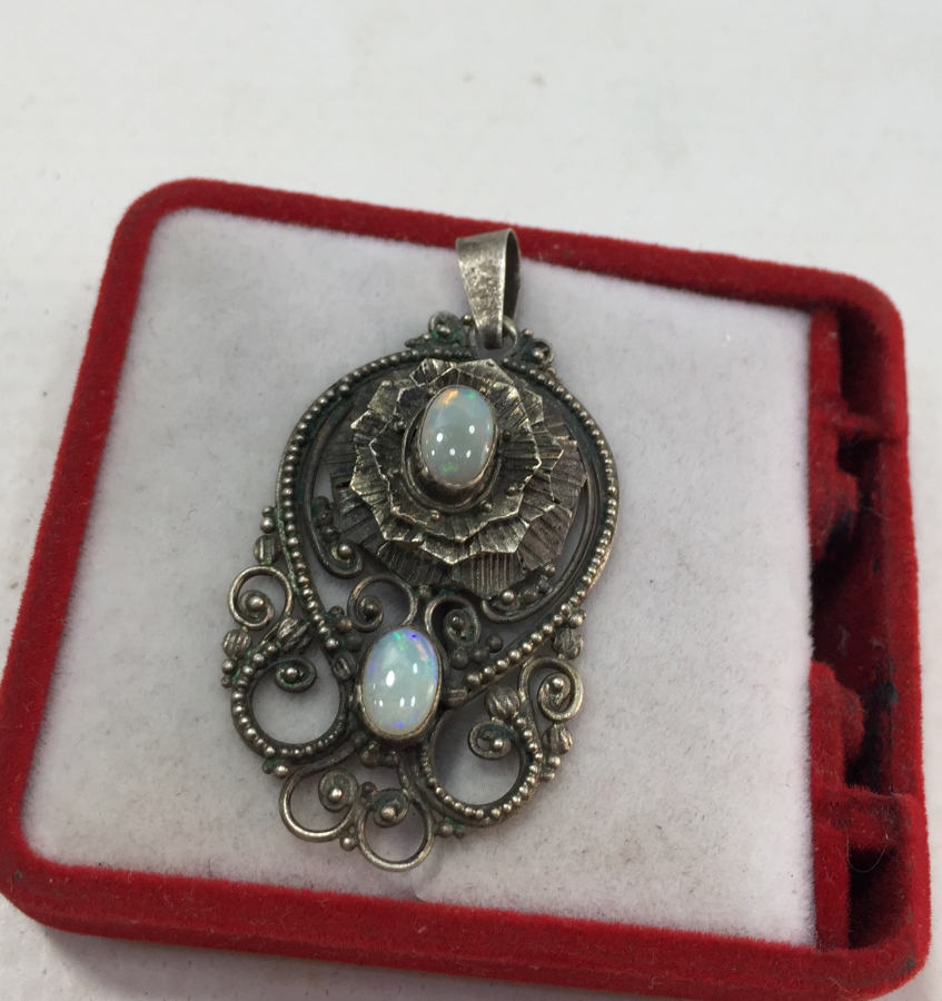 ÖZEL YAPIM SÜRYANİ İŞİ ANTİKA GÜMÜŞ KOLYE