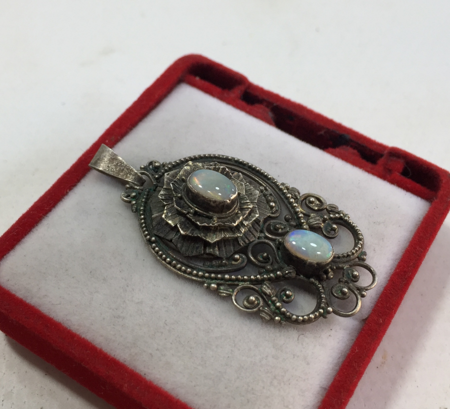 ÖZEL YAPIM SÜRYANİ İŞİ ANTİKA GÜMÜŞ KOLYE