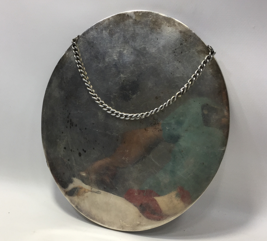 ARKASI OSMANLICA YAZILI VE OSMANLI DEVLET ARMALI GÜMÜŞ AYNA