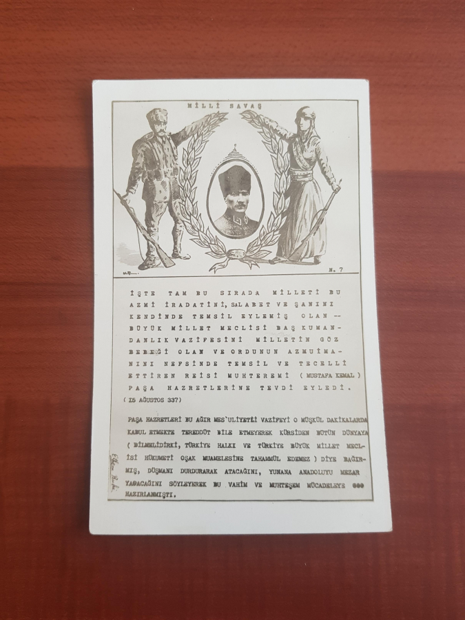 ATATÜRK GÖRSELLİ MİLLİ SAVAŞ KARTPOSTALI 