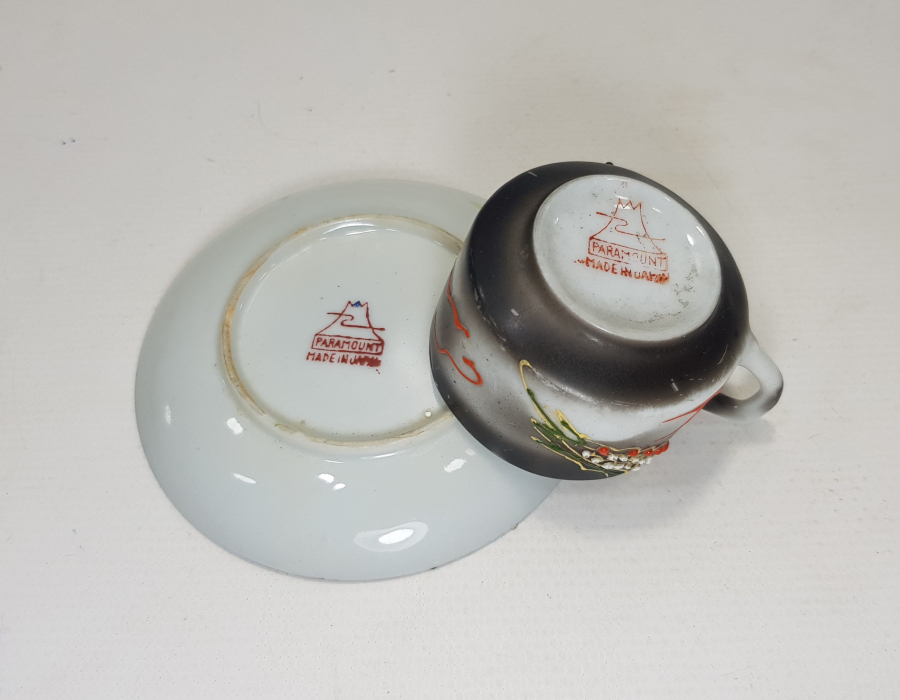 ESKİ JAPON MALI MİNELİ PORSELEN KAHVE FİNCANI