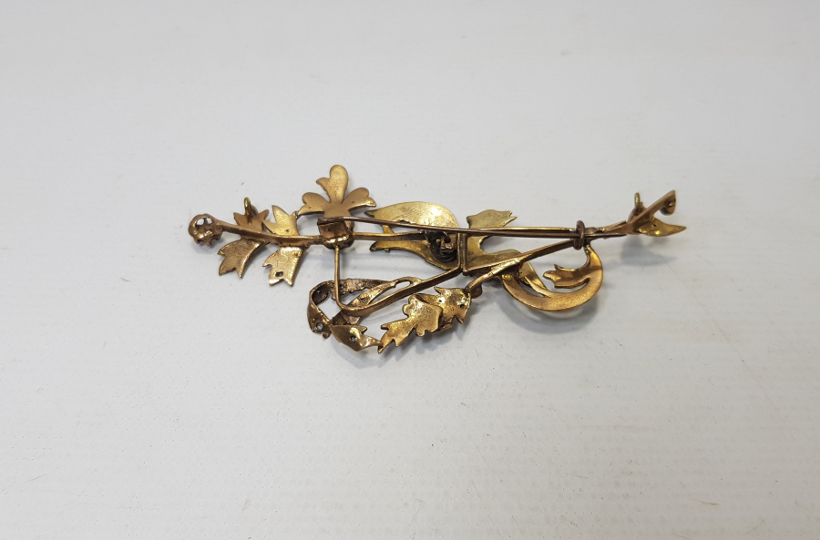 KUŞ MOTİFLİ ELMAS BROŞ 