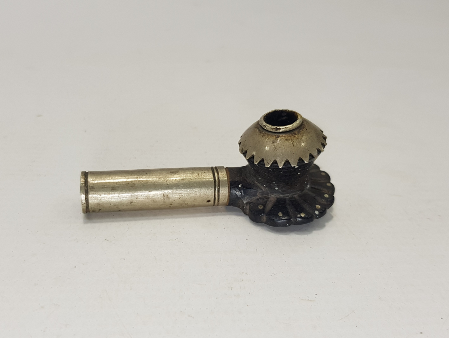 OSMANLI DÖNEMİ GÜMÜŞ VE AĞAÇTAN YAPILMIŞ PİPO 