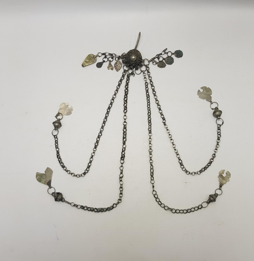 OSMANLI DÖNEMİ KALLAVİ BOY GÜMÜŞ FES SÜSÜ