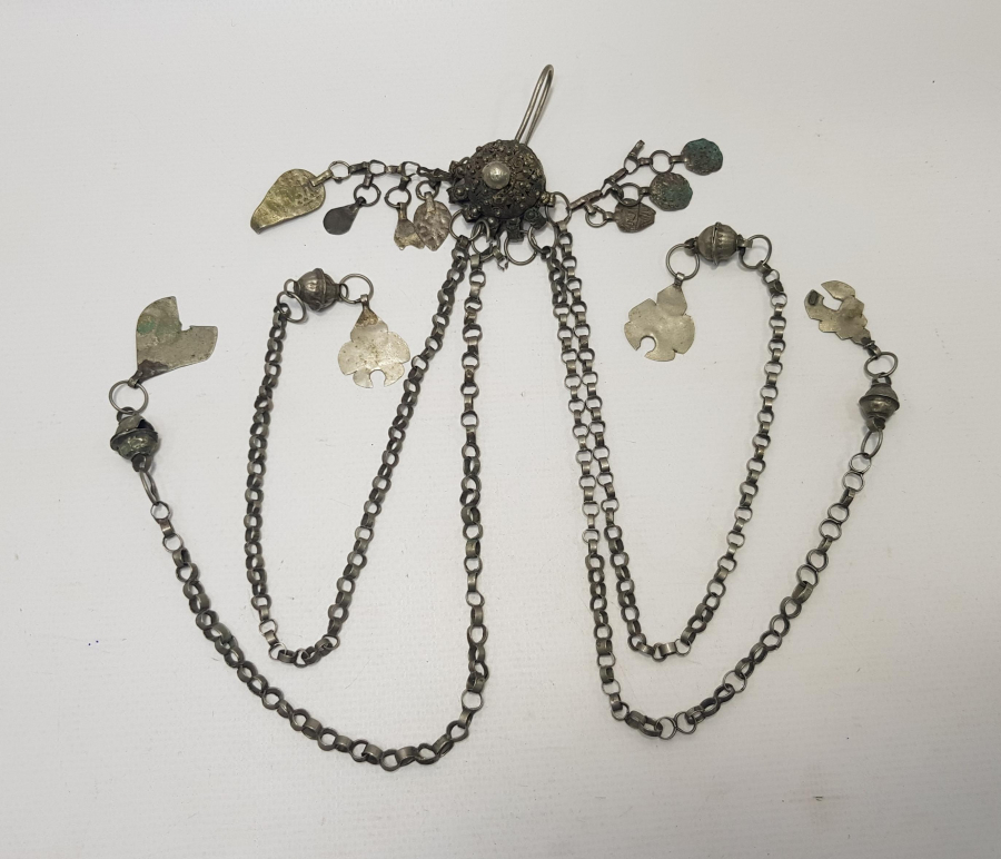 OSMANLI DÖNEMİ KALLAVİ BOY GÜMÜŞ FES SÜSÜ