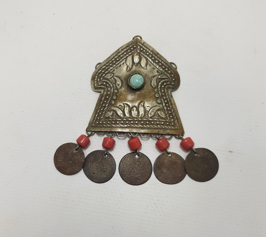 OSMANLI DÖNEMİ PENEZLERLE SÜSLÜ GÜMÜŞ KOLYE UCU 