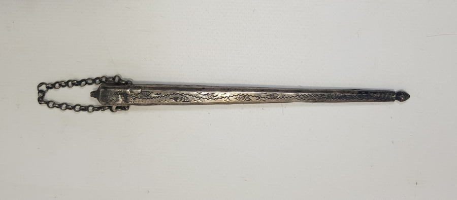 OSMANLI DÖNEMİ TEKKE İŞİ GÜMÜŞ OKUMA ÇUBUĞU 