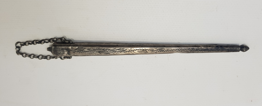 OSMANLI DÖNEMİ TEKKE İŞİ GÜMÜŞ OKUMA ÇUBUĞU 