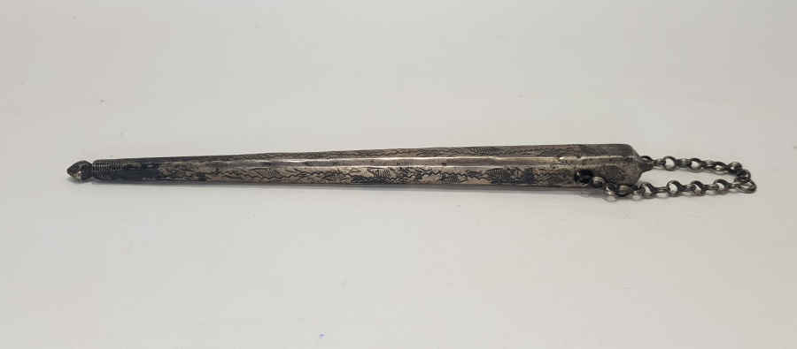 OSMANLI DÖNEMİ TEKKE İŞİ GÜMÜŞ OKUMA ÇUBUĞU 