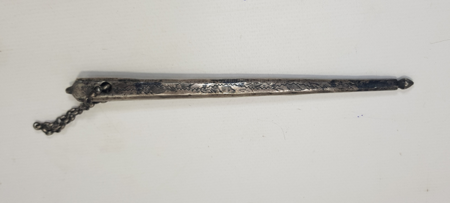 OSMANLI DÖNEMİ TEKKE İŞİ GÜMÜŞ OKUMA ÇUBUĞU 