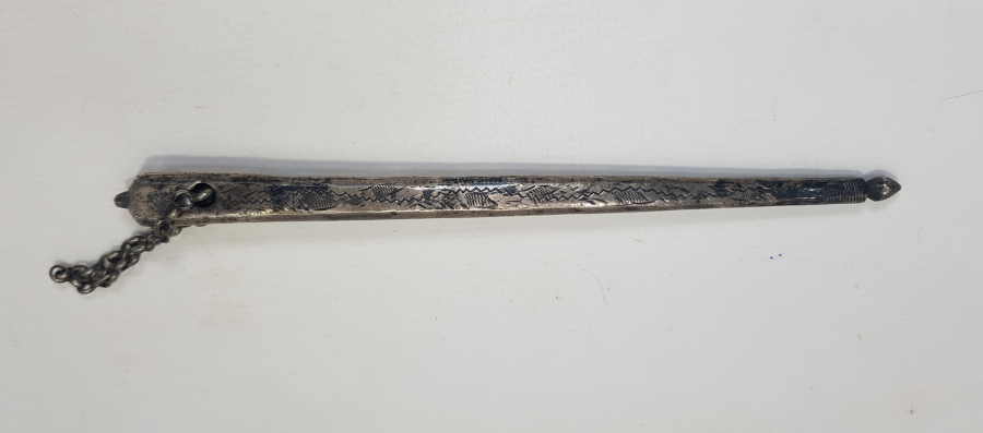 OSMANLI DÖNEMİ TEKKE İŞİ GÜMÜŞ OKUMA ÇUBUĞU 