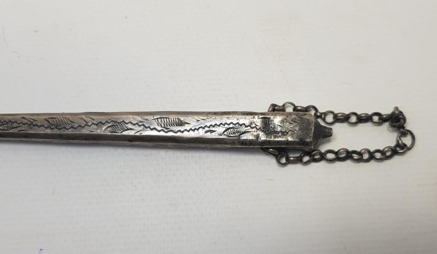 OSMANLI DÖNEMİ TEKKE İŞİ GÜMÜŞ OKUMA ÇUBUĞU 