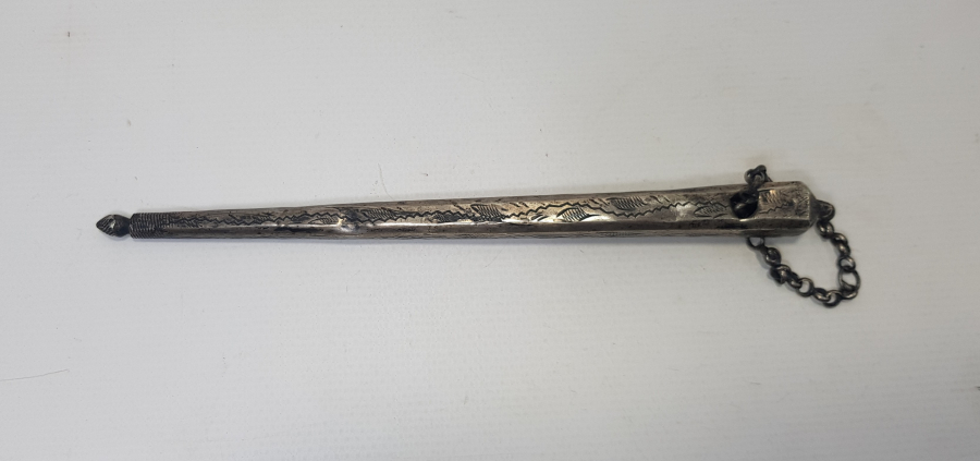 OSMANLI DÖNEMİ TEKKE İŞİ GÜMÜŞ OKUMA ÇUBUĞU 