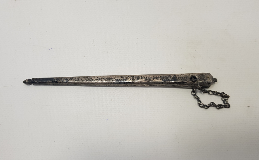 OSMANLI DÖNEMİ TEKKE İŞİ GÜMÜŞ OKUMA ÇUBUĞU 