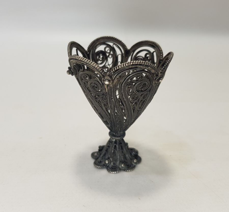 OSMANLI DÖNEMİ TELKARİ GÜMÜŞ FİNCAN ZARFI 