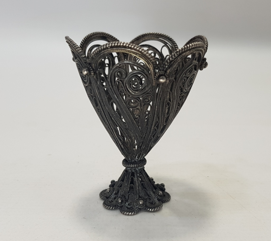 OSMANLI DÖNEMİ TELKARİ GÜMÜŞ FİNCAN ZARFI 