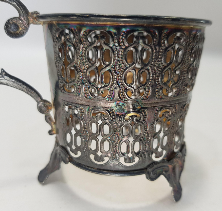 OSMANLI TUĞRALI SAH DAMGALI VE ÇEŞNİLİ GÜMÜŞ ISTAKA 