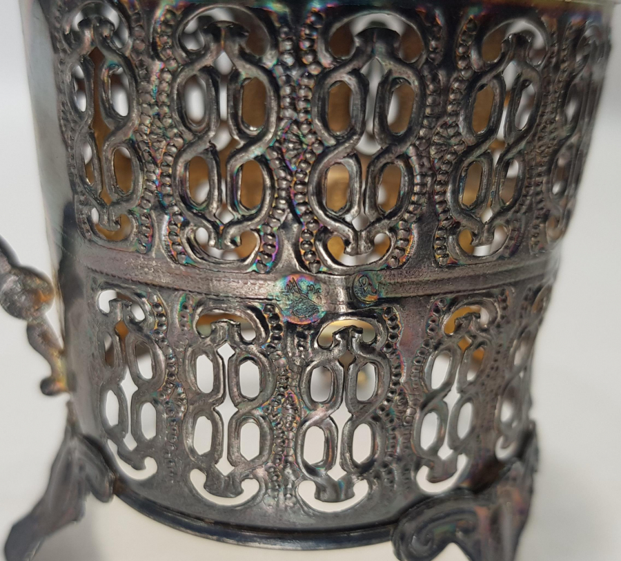 OSMANLI TUĞRALI SAH DAMGALI VE ÇEŞNİLİ GÜMÜŞ ISTAKA 