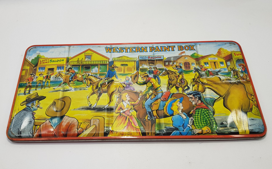 EĞİTİM TARİHİ: İNGİLİZ MALI BÜYÜK BOY SULU BOYA KUTUSU 