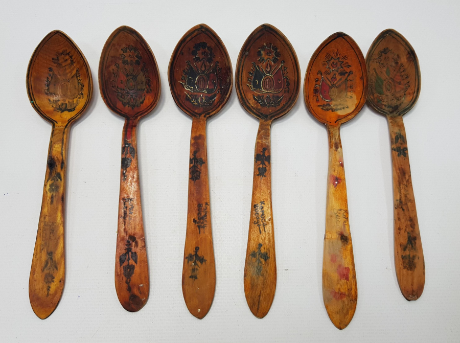 OSMANLI DEVLET ARMASI RESİMLİ TAHTA KAŞIK SETİ