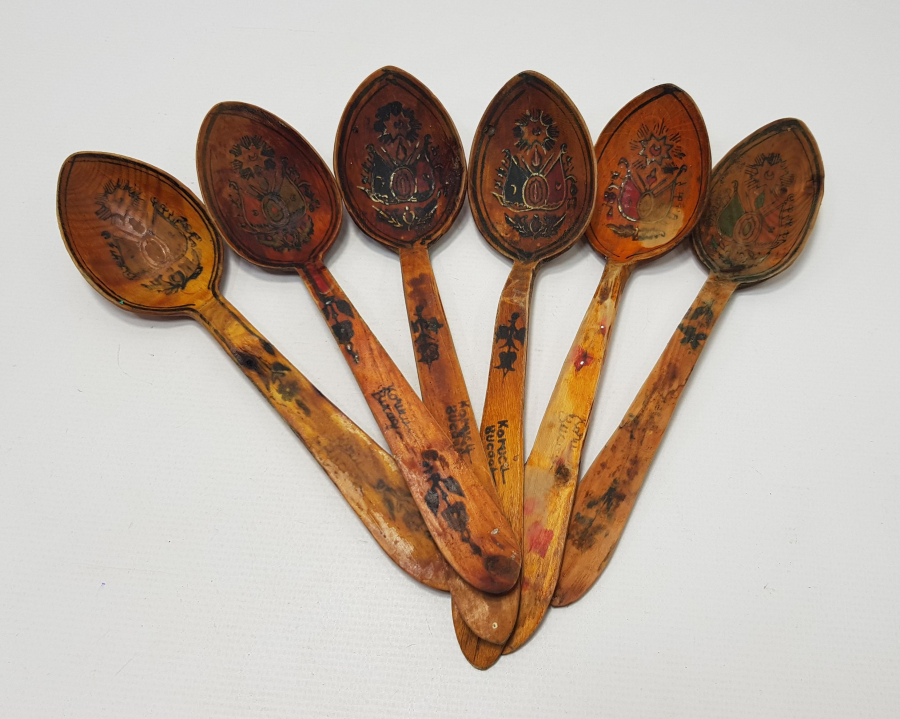 OSMANLI DEVLET ARMASI RESİMLİ TAHTA KAŞIK SETİ