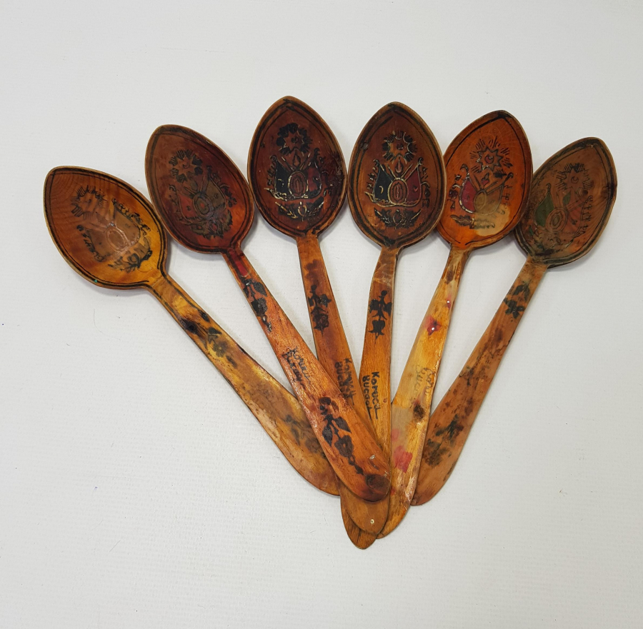 OSMANLI DEVLET ARMASI RESİMLİ TAHTA KAŞIK SETİ