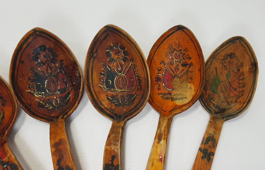 OSMANLI DEVLET ARMASI RESİMLİ TAHTA KAŞIK SETİ